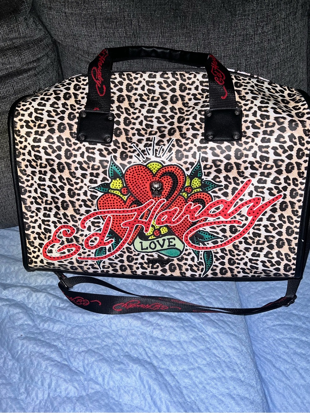 Ed Hardy Leopard Print duffel Bag!